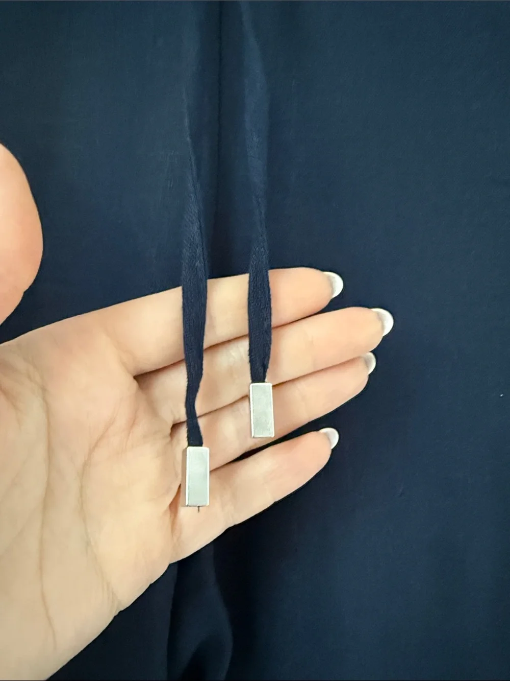 Zara Navy Blue Drawstring Wide-Leg Pants